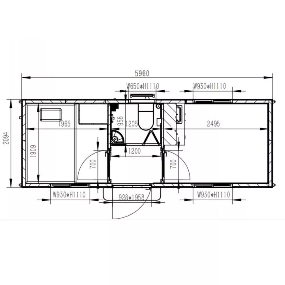 6m 2-Room Accommodation Unit (Type C) - Image 5