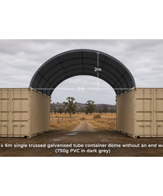 6×6m Container Dome Shelter without End Wall - Drive-Through Cover